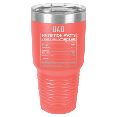 Dad Nutrition Facts 30oz Ringneck Tumbler